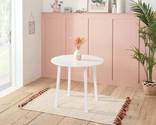 Pickworth Dining Set with 2x Upton Chairs White