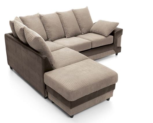 Dino Left Hand Facing Corner Sofa- Brown & Beige