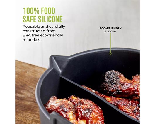 Round Solid Silicone Air Fryer Tray with Divider