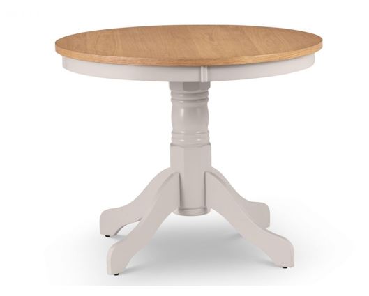 DAVENPORT OAK/ELEPHANT GREY ROUND PEDESTAL TABLE