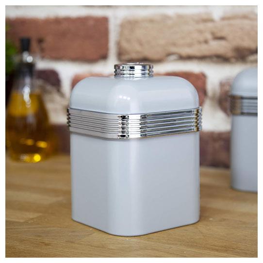 Swan Retro Set of 3 Canisters Grey
