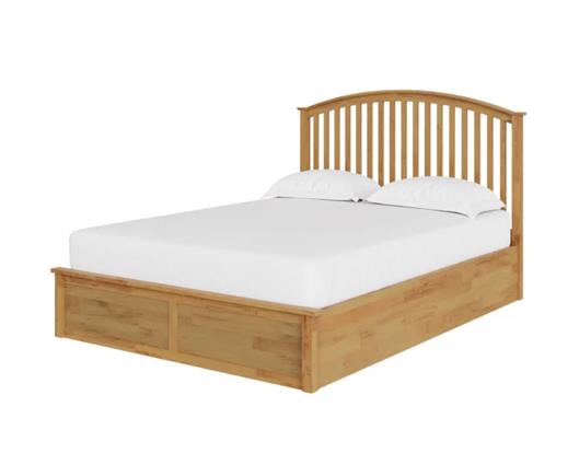 Madrid Wooden Ottoman King Bed - Oak