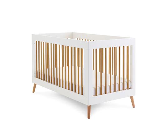 Maya Cot Bed - White with Natural