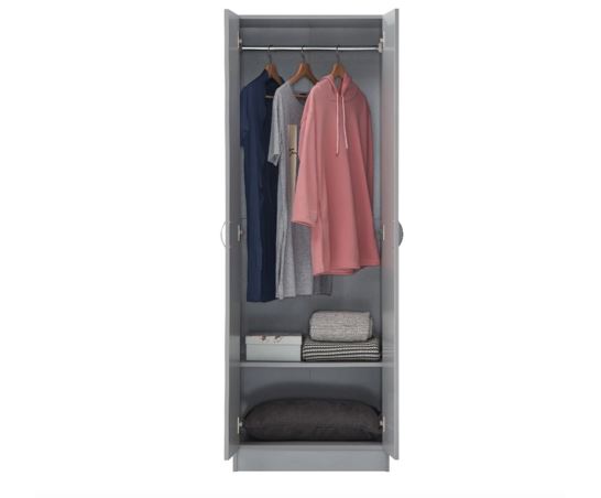 Essentials 2 Door Wardrobe in Grey