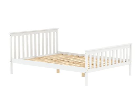 Oxford Pine Double Bed - White