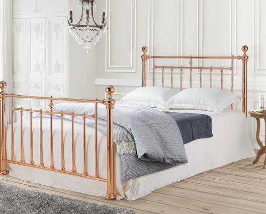 Alexander Rose King Size Bed Frame-Rose Gold