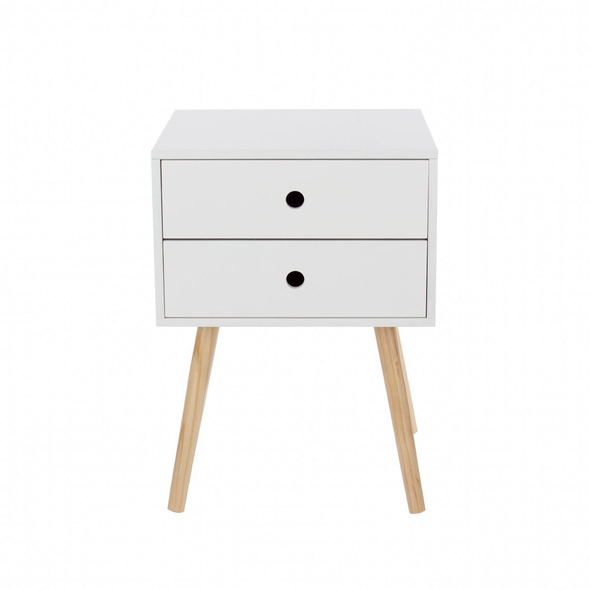 Scandia 2 Drawer Bedside Cabinet-White