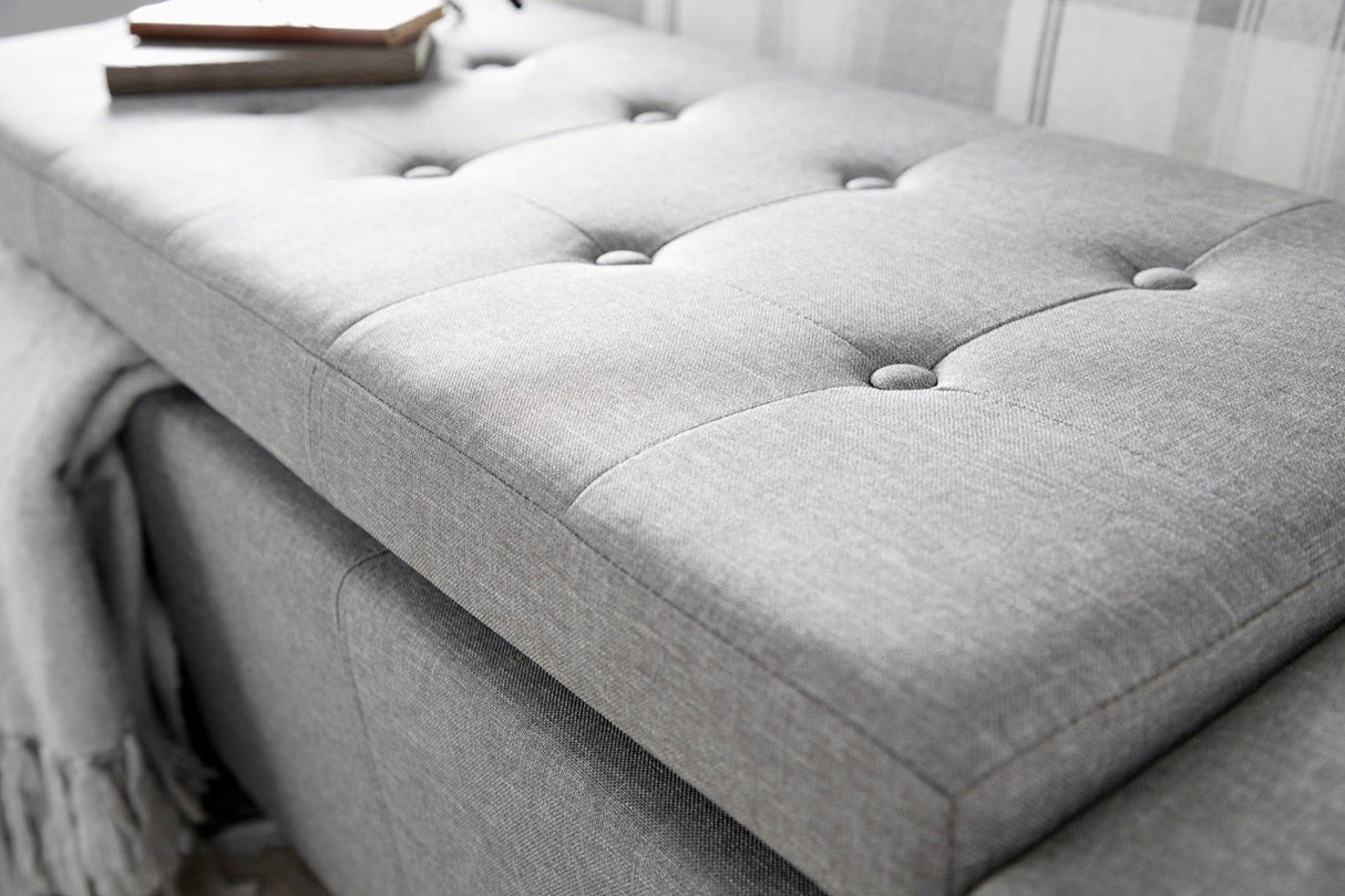 Verona ottoman bench grey fabric