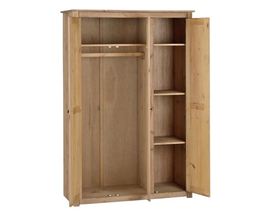 Panama 3 Door Wardrobe - Natural Wax