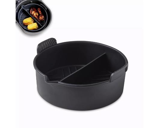 Round Solid Silicone Air Fryer Tray with Divider