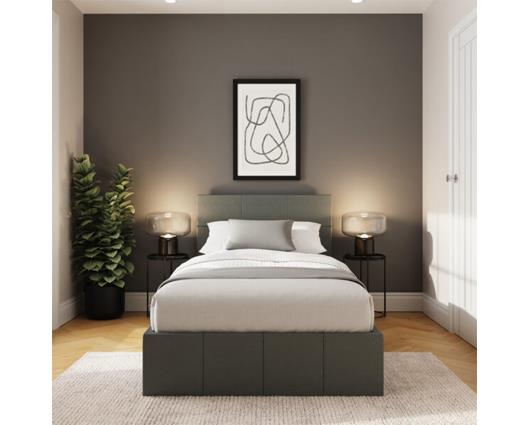 end lift ottoman 90cm grey pu