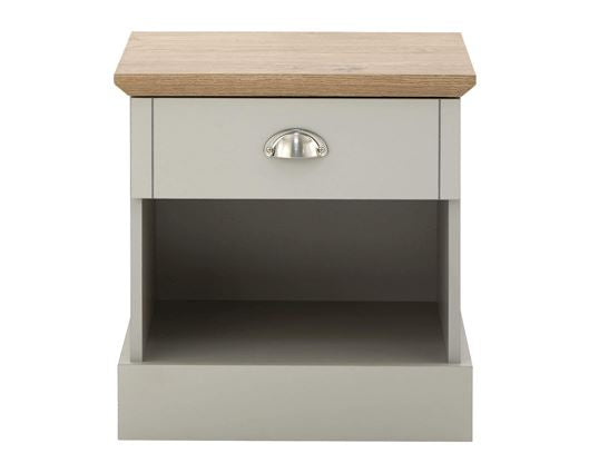 Kendal 1 drawer bedside grey