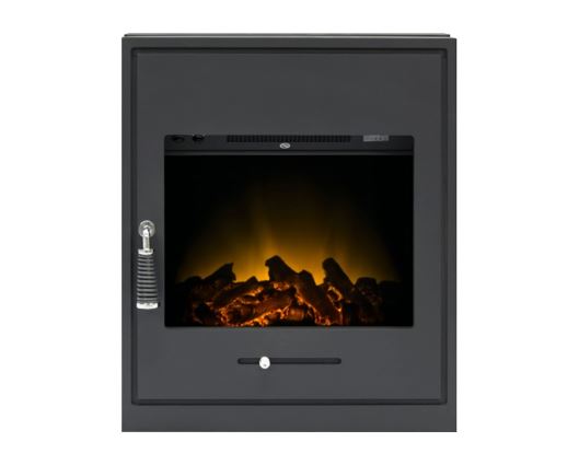 Adam Oslo Electric Inset Stove in Black with Remote Control