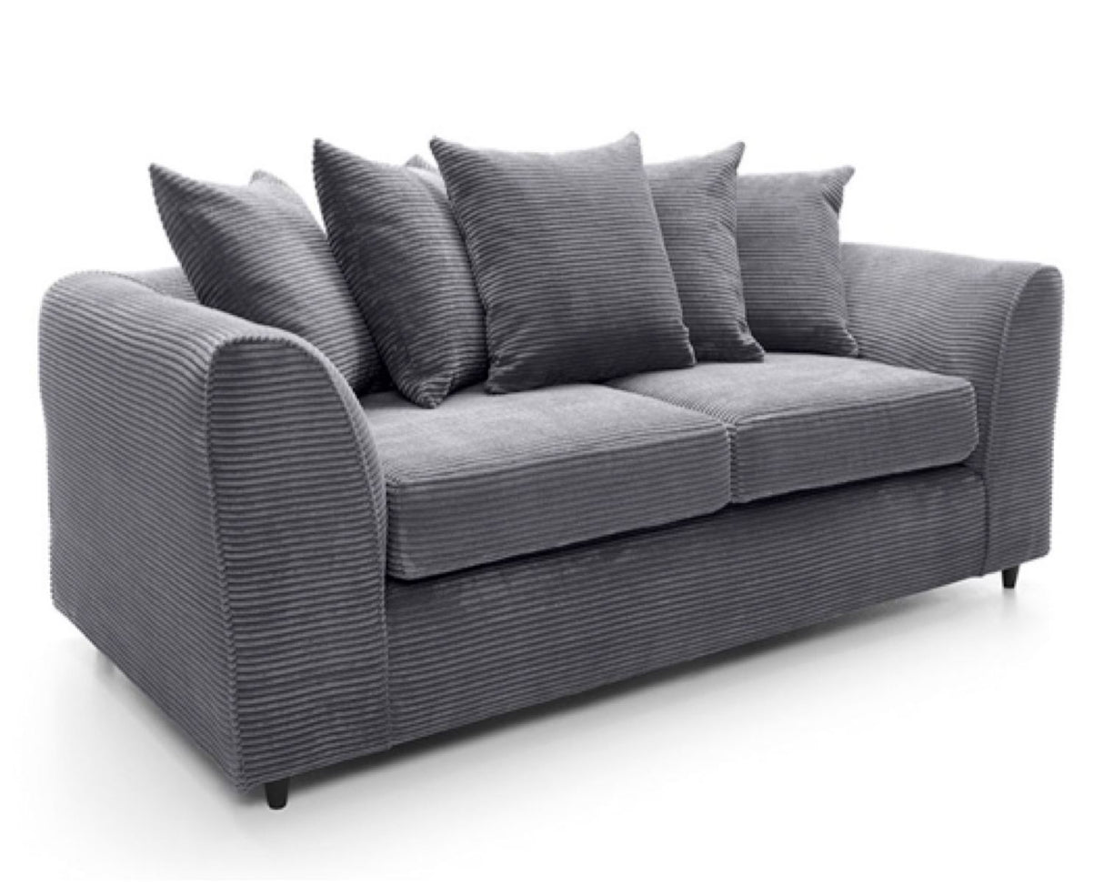 Jumbo Cord 3 Seater Sofa-Grey