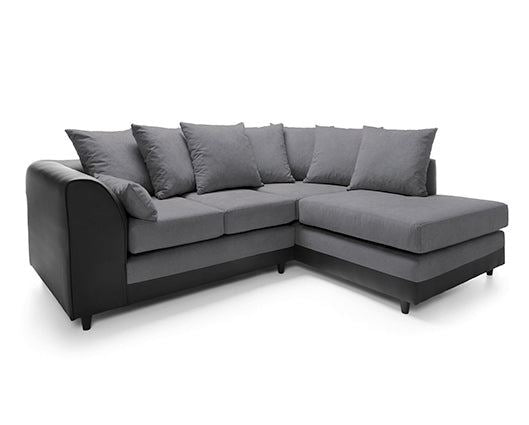 Dylan Right Hand Facing Corner Sofa-Black & Charcoal