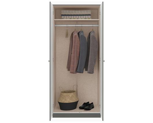 DENVER 2 DOOR WARDROBE BEDROOM SET - GREY GLOSS