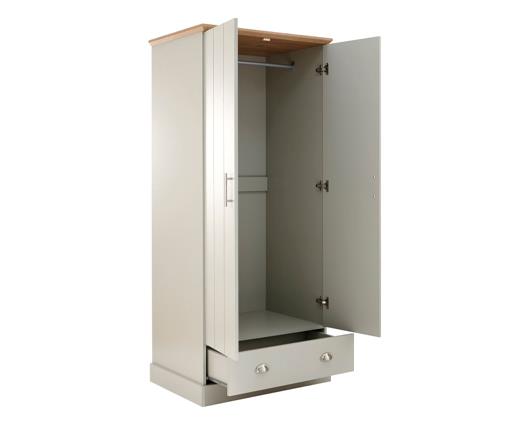 Kendal 2 door 1 drawer wardrobe grey