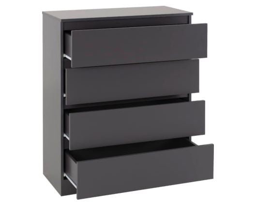 Malvern 4 Drawer Chest - Grey