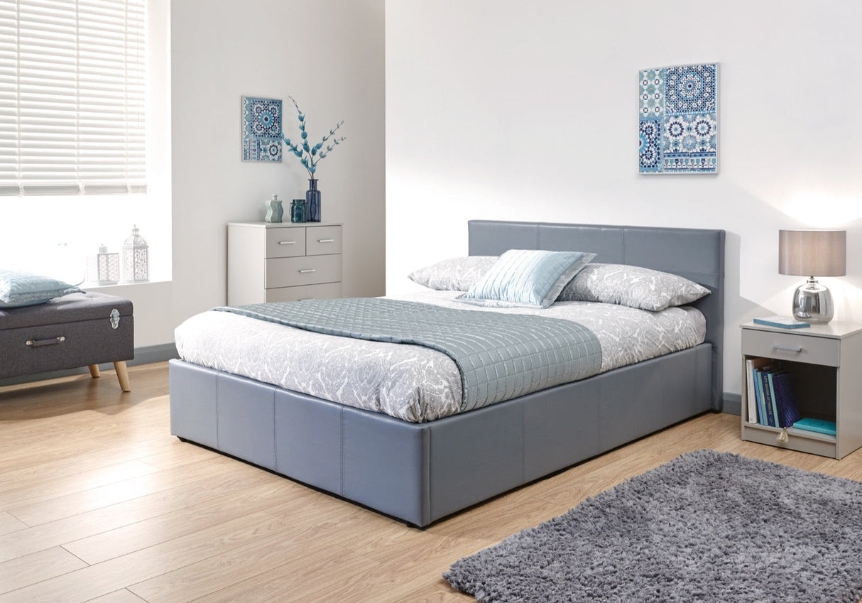 Double End Lift Ottoman Bed - Grey