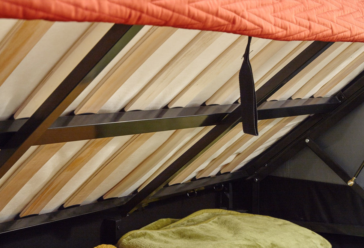 Serena Single Side Lift Ottoman Bed - Grey PU