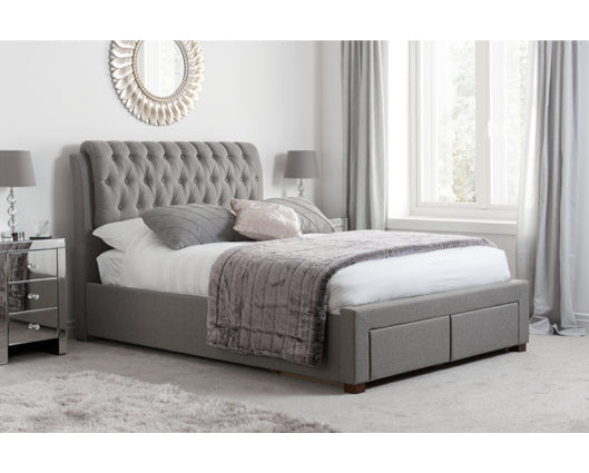 Valentino King Bed - Grey