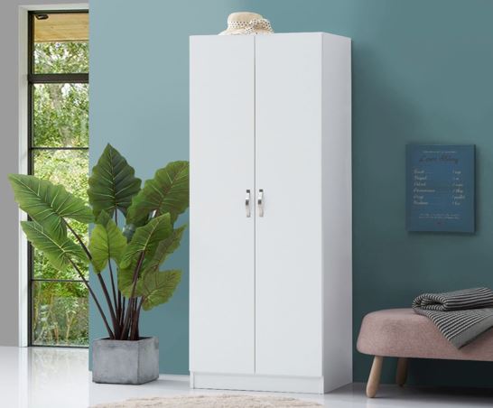 Essentials 2 Door White Wardrobe