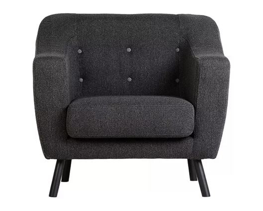 Ashley 1 Seater Sofa - Dark Grey Fabric