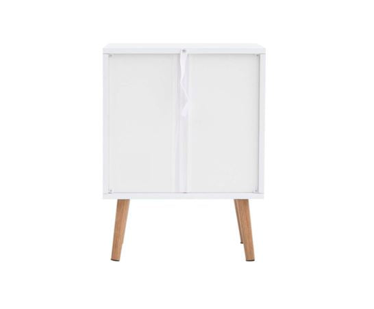 Croxley 2 Drawer Rattan Bedside White