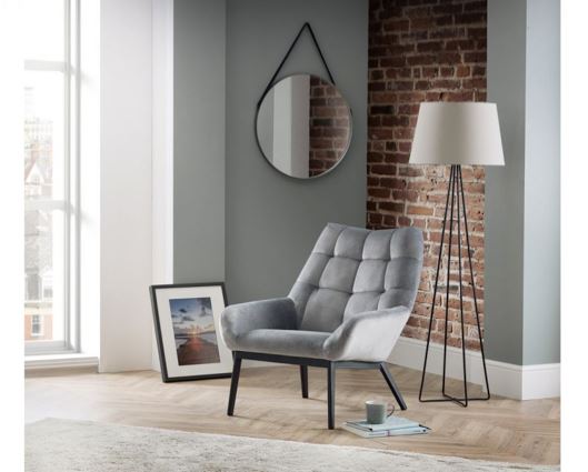 LUCERNE VELVET CHAIR - GREY