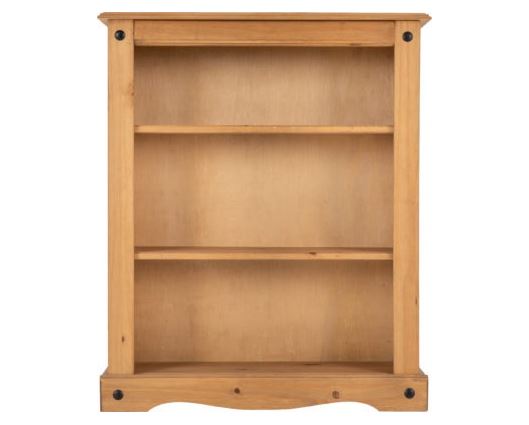 Corona Low Bookcase - Distressed Waxed Pine
