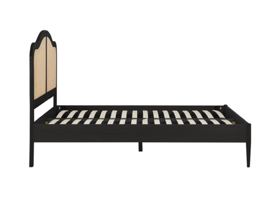 Leonie Rattan Double Bed - Black