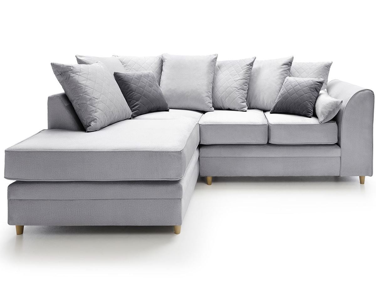 Chicago Left Hand Facing Corner Sofa-Light Grey