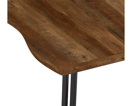 QUEBEC WAVE & AVERY DINING SET (X4 CHAIRS) - MEDIUM OAK EFFECT/SAPPHIRE BLUE VELVET