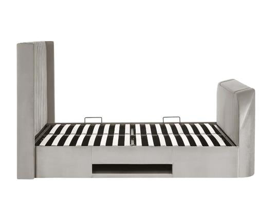 Clara Side Lift Ottoman TV Bed Light Grey - Super King