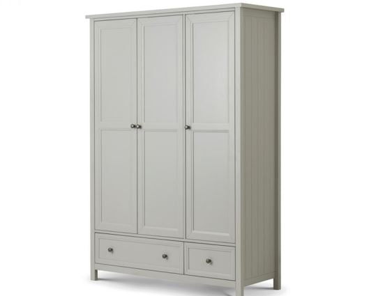 MAINE 3 DOOR COMBINATION WARDROBE - DOVE GREY