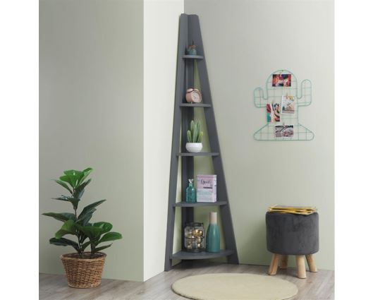Corner ladder bookcase