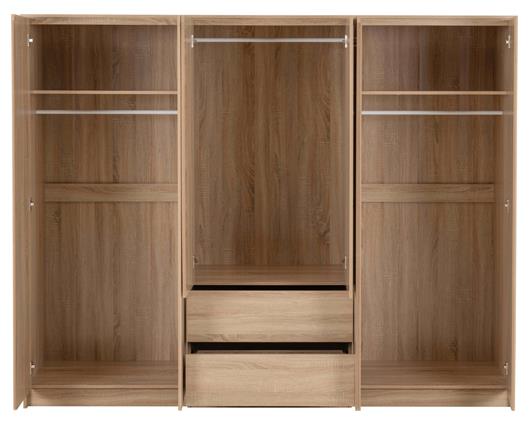MALVERN 6 DOOR 2 DRAWER WARDROBE - SONOMA OAK EFFECT