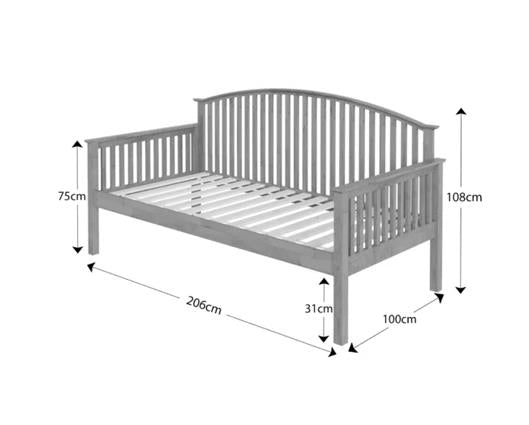 Madrid Single Day Bed - White