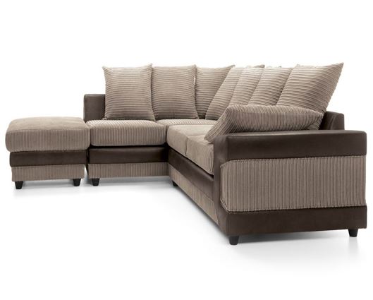 Dino Left Hand Facing Corner Sofa- Brown & Beige