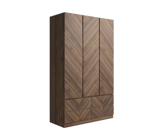 Catania 3 Door 4 Drawer Wardrobe Royal Walnut