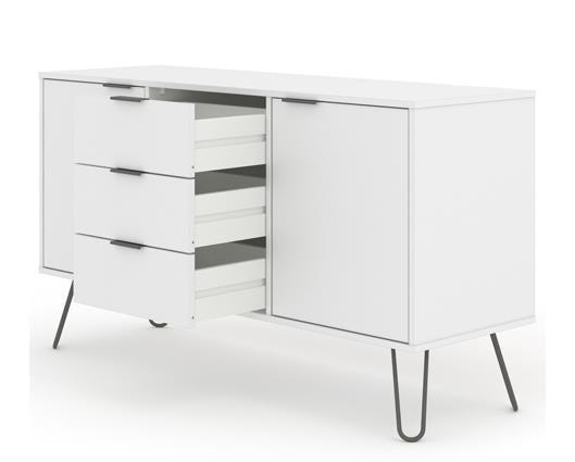 Augusta White Medium Sideboard with 2 Doors, 3 Drawers
