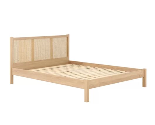 Croxley Double Rattan Bed - Oak