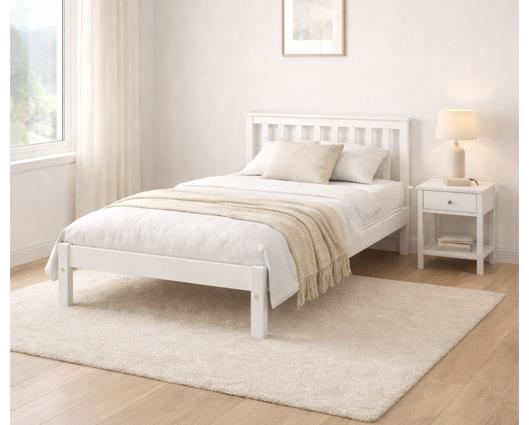 Ruby Pine Single Bed - White