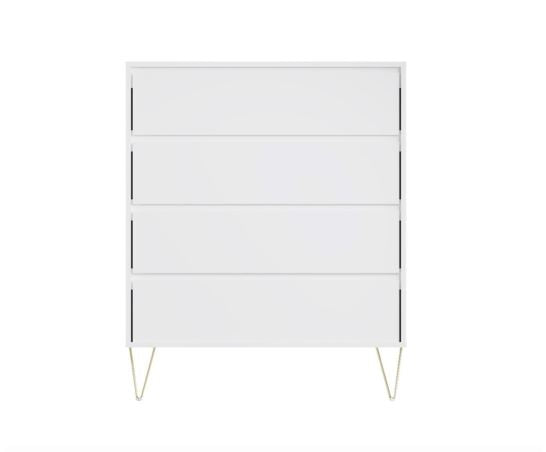 Monaco 4 Drawer Chest in White