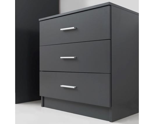 3 Drawer Chest - Dark Grey