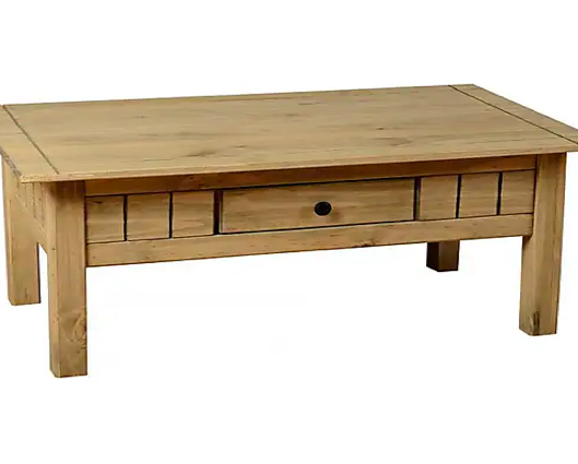 Panama 1 Drawer Coffee Table - Natural Wax