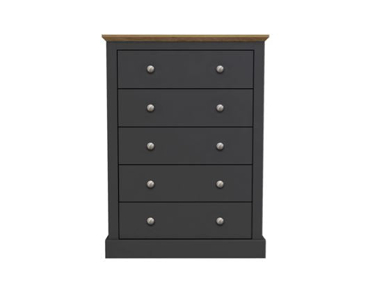 Devon 5 Drawer Chest Charcoal