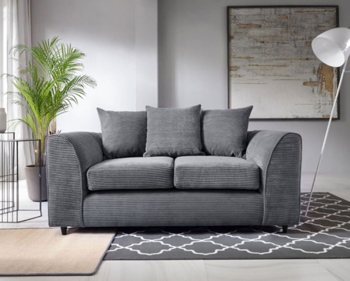 Jumbo Cord 2 Seater Sofa-Grey