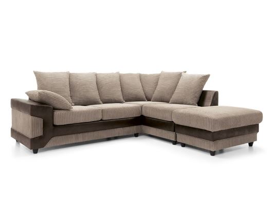 Dino Right Hand Facing Corner Sofa- Brown & Beige