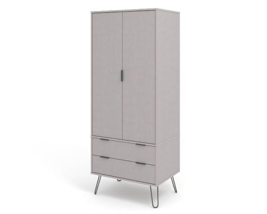 Augusta Grey 2 Door, 2 Drawer Wardrobe